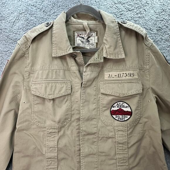American Living Military Jacket Men's Medium Patches Button Up Outdoors Active - Picture 2 of 16